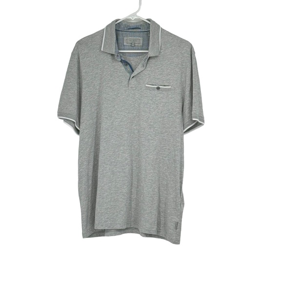 Ted Baker Other - Men’s Ted Baker Size 6 (US XXL) Gray Short Sleeve Polo w Button Pocket